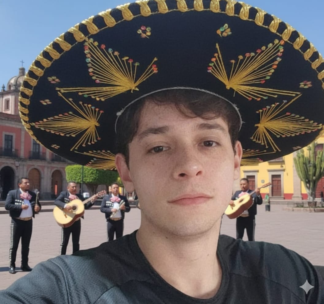 Cidade colorida no México com chapéu de sombrilla